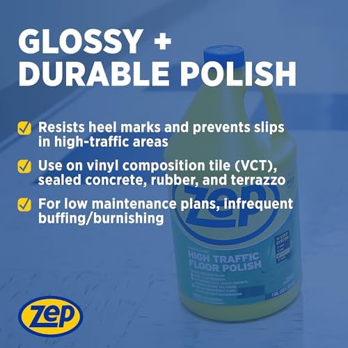Zep High Traffic Floor Polish 5 Gal - Scuff and Slip Resistant