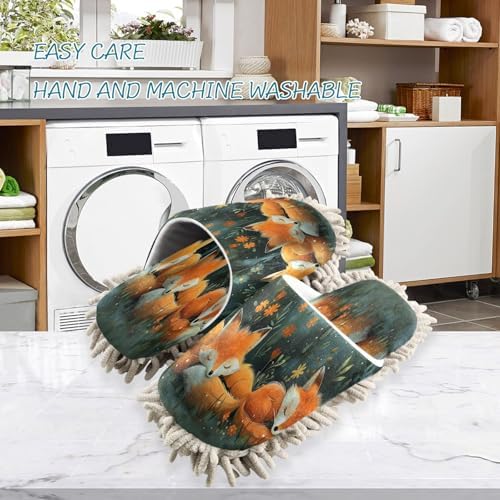 Zhirexin Cartoon Cute Fox Mopping Slippers