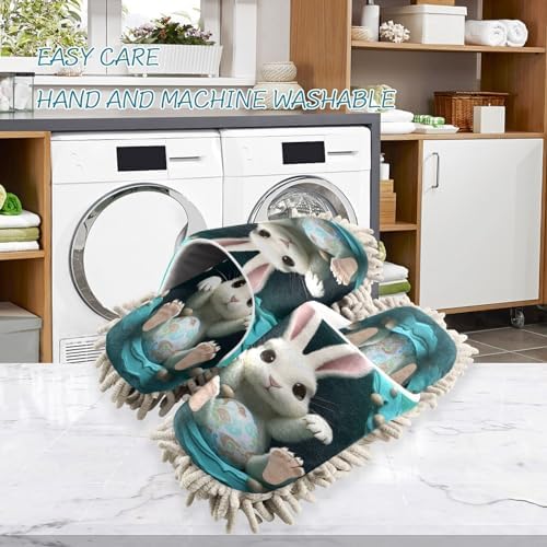 Bulletgxll Easter Rabbit Paws Cleaning Slippers