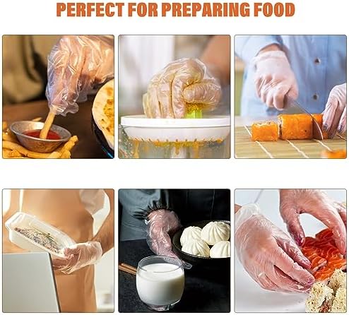 Milisten 100PCS Kids Disposable PE Gloves for Food Prep
