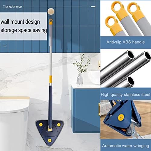 360 Degree Rotatable Adjustable Wall Mop with Automatic Water Squeezing