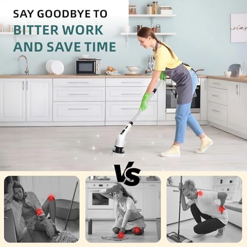 ELEBUILD 9-in-1 Electric Spin Scrubber with 8 Brush Heads