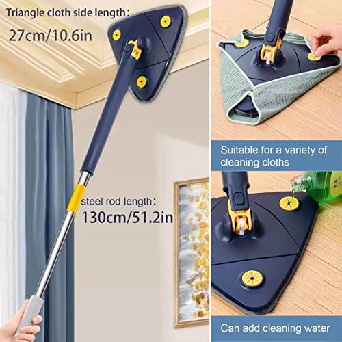 360 Degree Rotatable Adjustable Wall Mop with Automatic Water Squeezing