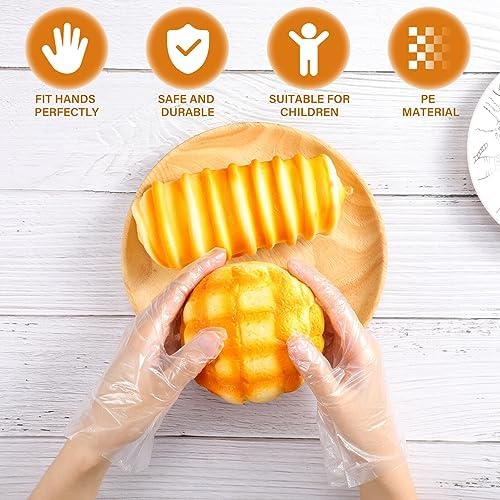 Milisten 100PCS Kids Disposable PE Gloves for Food Prep