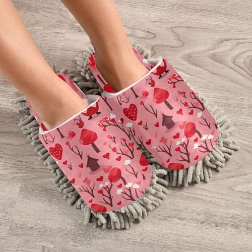Bulletgxll Valentines Day Gnomes Mopping Slippers