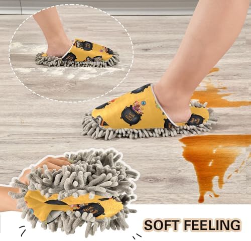 Burbuja Cute Dog Witch Costume Mop Slippers for Women Men