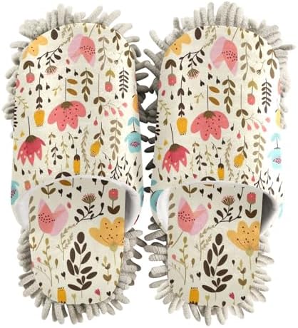 RunningBear Mop Slippers with Floral Design for Women and Men