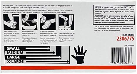 Sysco High Performance Nitrile Gloves Large Powder Free Blue Clear 100 Count