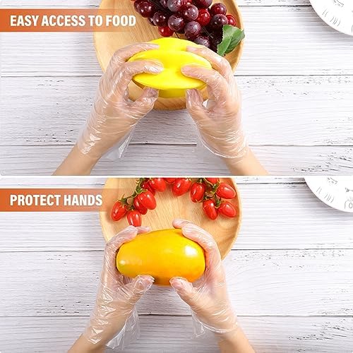 Milisten 100PCS Kids Disposable PE Gloves for Food Prep