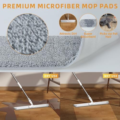 LJGG 236 Inch Microfiber Floor Mop with 4 Washable Pads