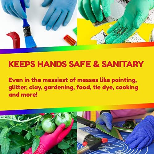 Hygloss Colored Nitrile Gloves 100-Pack Adult Size