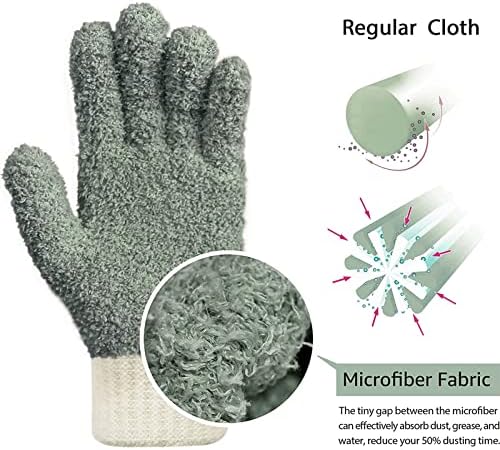 MIG4U Microfiber Dusting Gloves 2 Pairs
