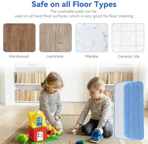 165 Inch Microfiber Mop Pads - 10 Pack Reusable Washable Replacement