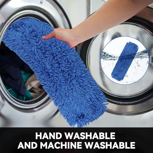 24 Inch Blue Dust Mop Heads 6 Pack Replacement for Hardwood Floors