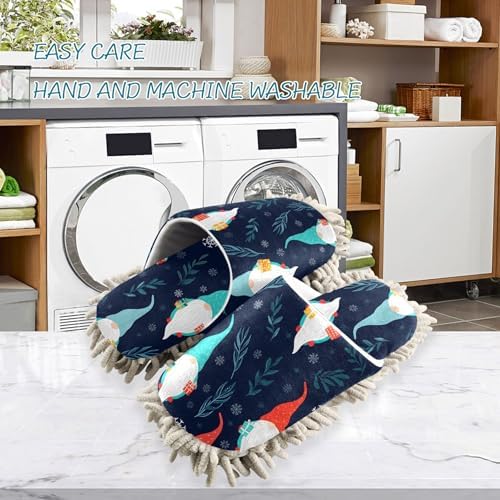 Burbuja Scandinavian Christmas Gnome Mop Slippers for Women Men