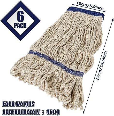 ZOFORTY 6Pcs Loop-End Mop Head Refills