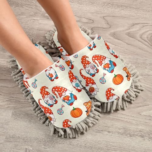 Burbuja Halloween Gnomes Mop Slippers for Home and Kitchen
