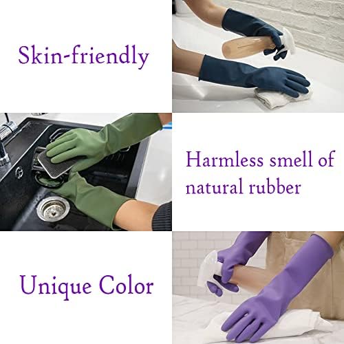 HOMSSEM Dishwashing Gloves 2 Pairs Urban Gray Green Blue