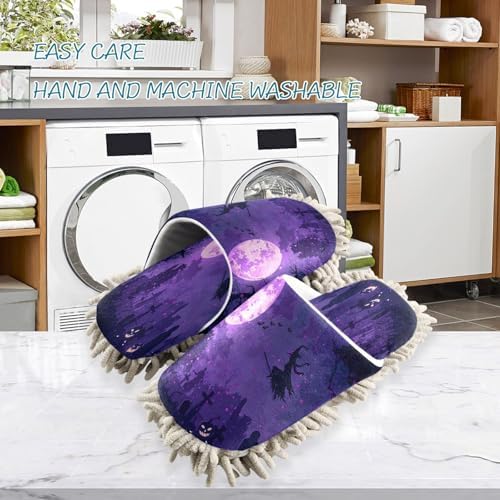 Zhirexin Dark Blue Mop Slippers for Home Cleaning