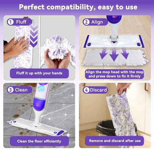 30 Pack Guettsy Power Mop Pads Refills - Heavy-Duty Multi-Surface Wood Floor Cleaning