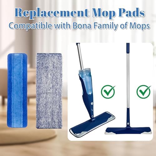 FOITLE 2 Pack Microfiber Mop Pads for Bona