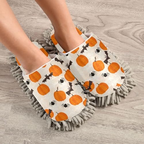 Burbuja Cute Bats Pumpkins Mopping Slippers for Home Cleaning