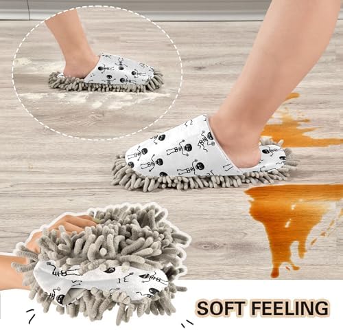 Burbuja Cartoon Skeletons Mop Slippers for Women Men