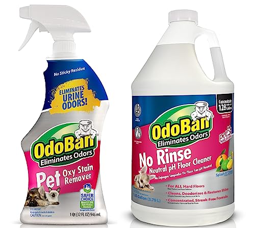 OdoBan Pet Solutions Floor Cleaner Stain Remover Set