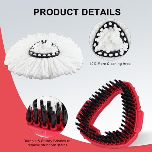 Sgizoku Spin Mop Head Refill Replacement Pads