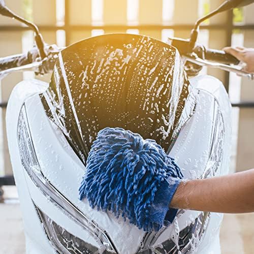 Potchen 6 pcs Microfiber Dusting Mitt Gloves for Cleaning Car and Home