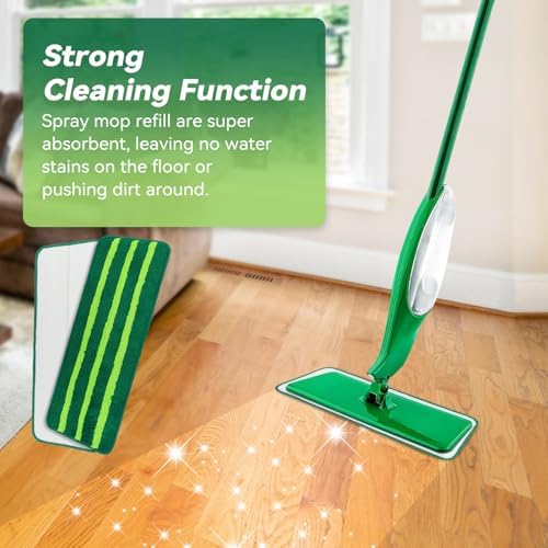 Sgizoku Mop Head Replacement - 8 Pack Washable Microfiber Pads for Wet Dry Cleaning