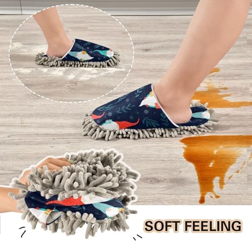 Burbuja Scandinavian Christmas Gnome Mop Slippers for Women Men