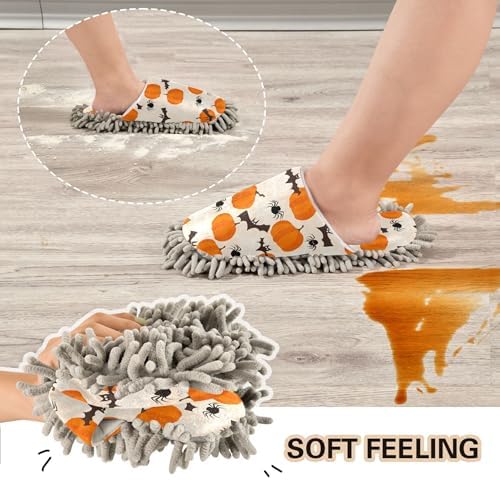 Burbuja Cute Bats Pumpkins Mopping Slippers for Home Cleaning