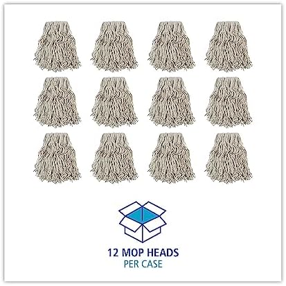 Boardwalk Banded Cotton Mop Heads 24 White 12-Pack