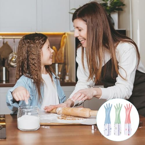3Pcs Reusable Dishwashing Gloves with Waterproof and Non-Slip Design