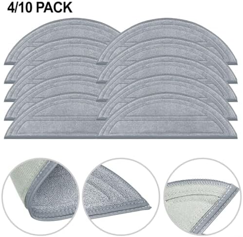 4 Pack Microfiber Mop Cloths for Roborock Q10 Models 1