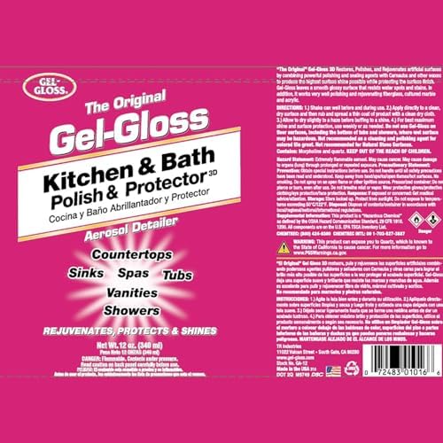 Gel-Gloss Original Kitchen Bath Polish 12oz Pink Aerosol
