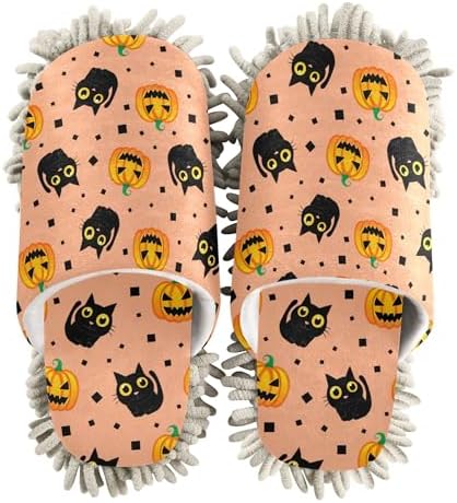 Burbuja Black Cats Mop Slippers for Wet and Dry Cleaning