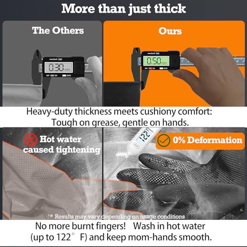 Exprosiflux 3 Pairs Heavy Duty Rubber Cleaning Gloves