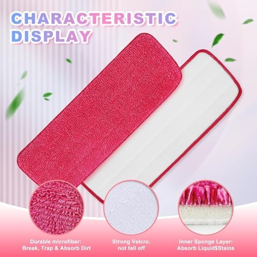 iKEEPOW 165 Microfiber Mop Pads 8 Pack Reusable Wet Dry