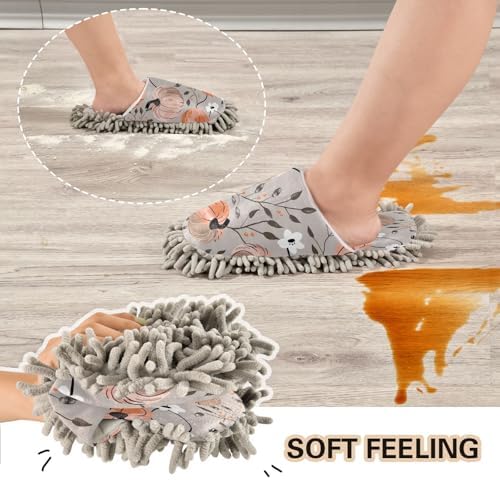 Zhirexin Thanksgiving Pumpkin Mop Slippers for Men Women