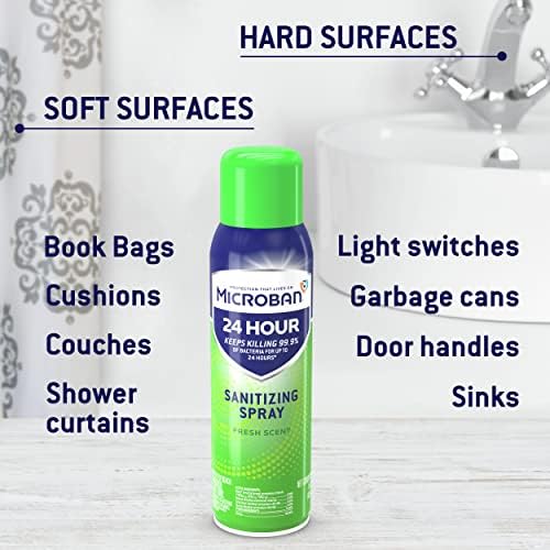 Microban Disinfectant Spray 24-Hour Protection 2 Count 15oz Each