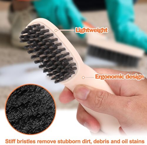 XANGNIER 5Pcs Carpet Scrub Brush Kit - Stiff Bristle Crevice Leaning Cloth for Home Car Cleaning