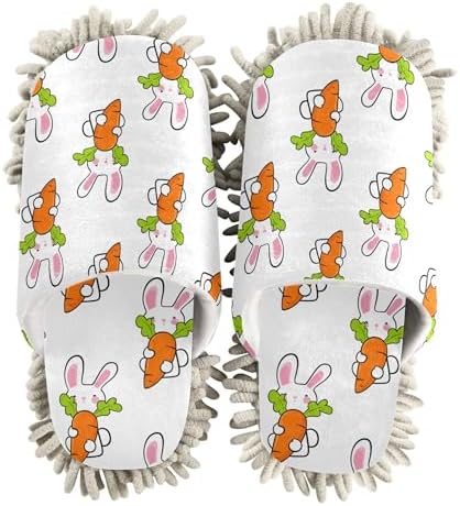 Burbuja Cartoon Bunnies Mop Slippers for Home and Kitchen