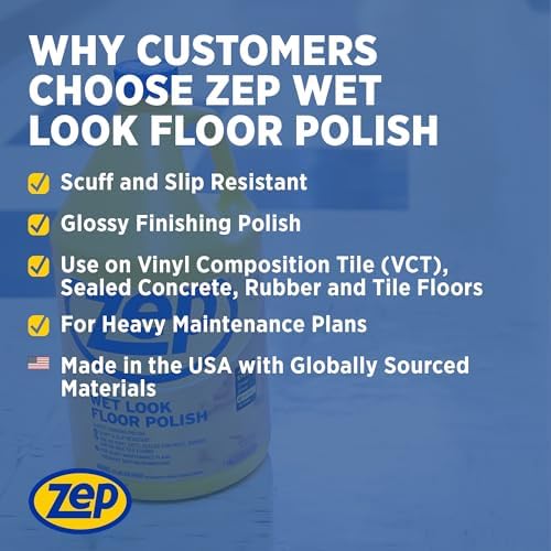Zep Wet Look Floor Polish - 1 Gallon Case of 2