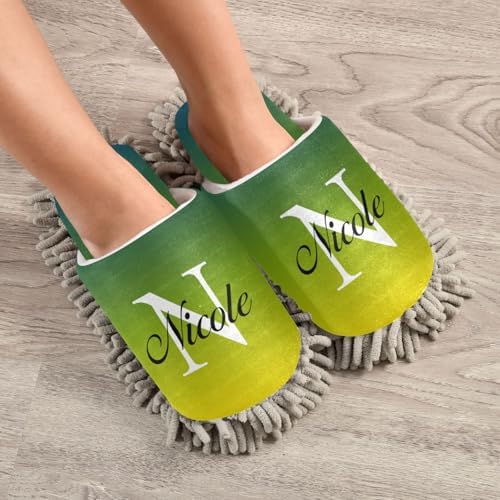 Custom Mop Slippers for Floor Cleaning Personalized Washable Microfiber Cleaning Mop Slippers