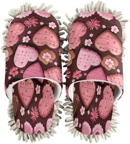 Bulletgxll Heart Mop Slippers - Washable Soft and Durable