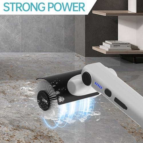 Tiwiche Electric Spin Scrubber - 2-Speed Cordless Cleaning Brush with 4 Brush Heads and Telescopic Pole