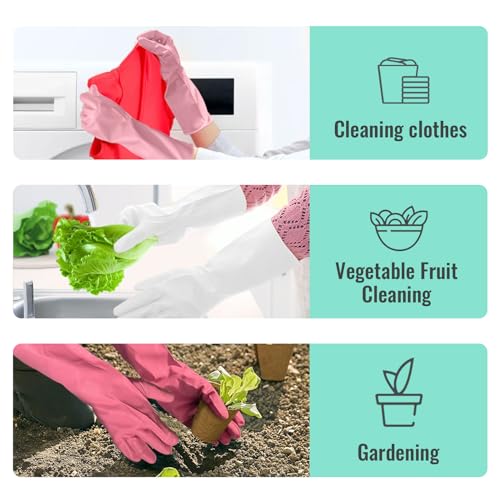 KAQ Reusable Non-Slip Rubber Gloves for Kitchen Use
