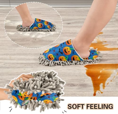 Burbuja Pumpkins Mop Slippers with Expressions for Home Cleaning